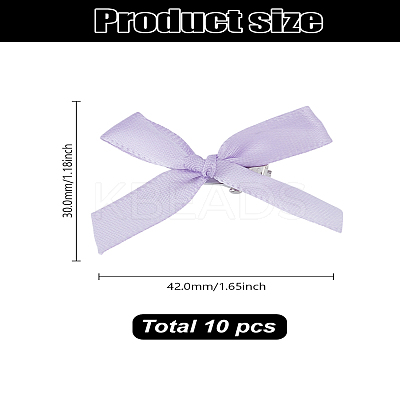 10Pcs Bowknot Polyester Alligator Hair Clips AJEW-LP0008-08E-1