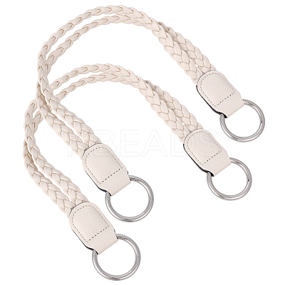 2Pcs Braided PU Leather Handles PURS-CL0001-18A-1