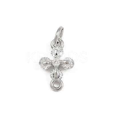 Brass Pave Clear Cubic Zirconia Cross Links KK-A269-57P-1
