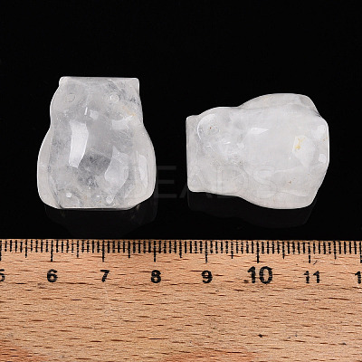 Natural Quartz Crystal Owl Display Decorations G-N345-04A-1