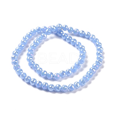 Electroplate Imitation Jade Glass Beads Strands GLAA-E036-12-M-1