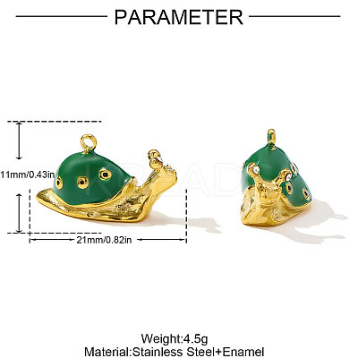 304 Stainless Steel Enamel Pendants STAS-OY003-76G-1