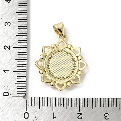 Brass Pave Shell Pendants KK-I708-17F-G-1