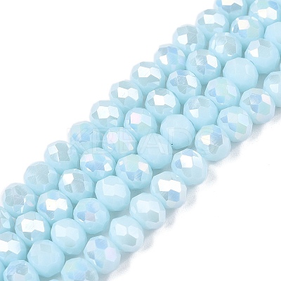 Electroplate Glass Beads Strands EGLA-A044-P6mm-B06-1