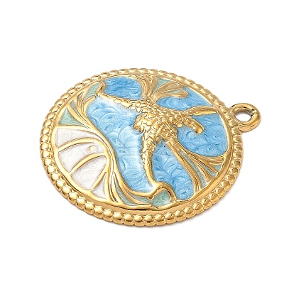304 Stainless Steel Enamel Pendants LS-STAS-A092-01B-G-1