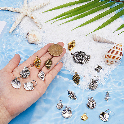 96Pcs 12 Style Tibetan Style Pendants FIND-DC0004-08-1