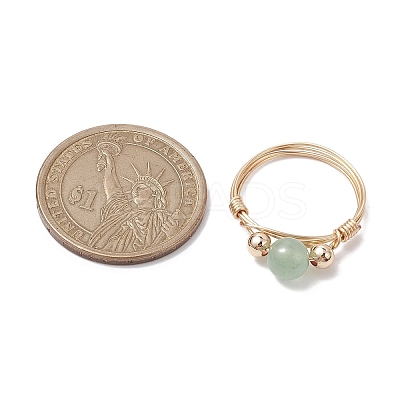 Round Natural & Synthetic Gemstone Finger Rings RJEW-JR00699-1