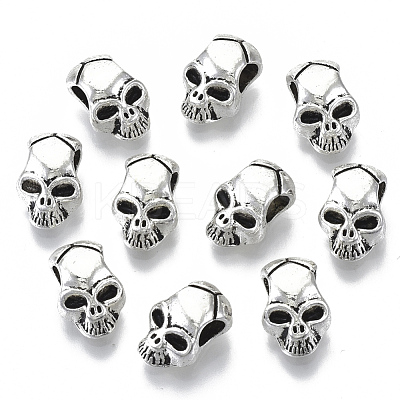 Tibetan Style Alloy European Beads X-TIBEB-N005-14AS-RS-1