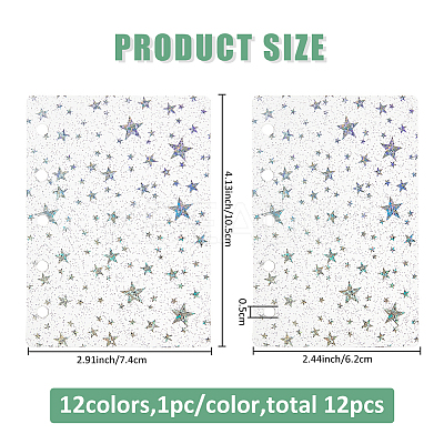 12Pcs 12 Styles PVC Notebook Index Divider Sheets FIND-FH0011-94-1