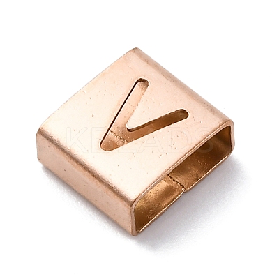 Ion Plating(IP) 304 Stainless Steel Square Slide Charms STAS-L132-14V-RG-1