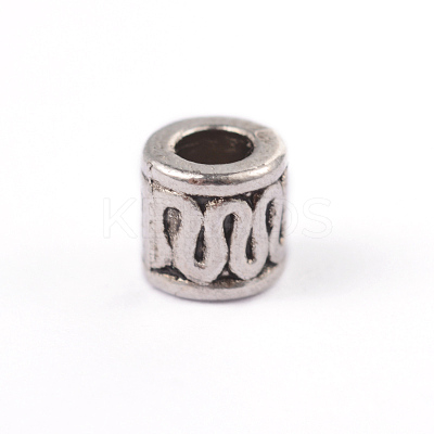 Column Tibetan Style Alloy Spacer Beads X-PALLOY-ZN149-AS-RS-1