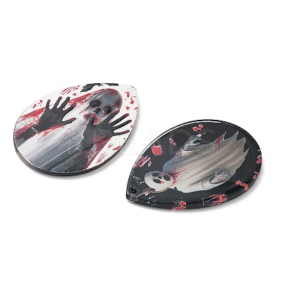 Halloween Printed Acrylic Pendants OACR-G053-01-1