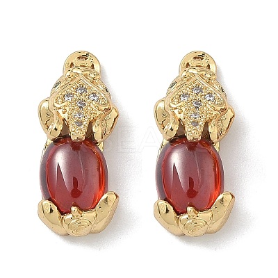 Brass Pave Cubic Zirconia Cabochons KK-G548-13G-1