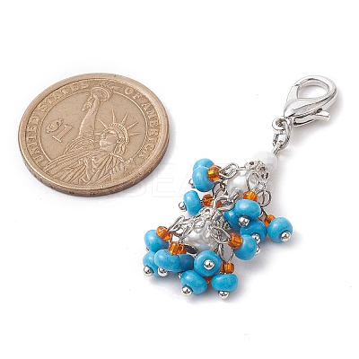 Glass Seed Bead Pendant Decorations HJEW-MZ00057-01-1