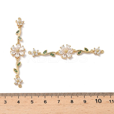 Brass Pave Cubic Zirconia Connector Charms KK-Z139-02G-02-1