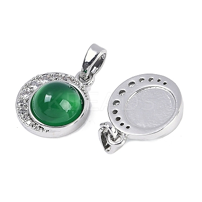 Natural Green Onyx Agate(Dyed & Heated) Pendants KK-U043-53P-02-1