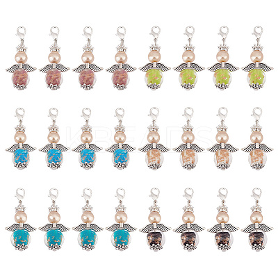 Lampwork & Glass Pendant Decoratons HJEW-GO00027-1