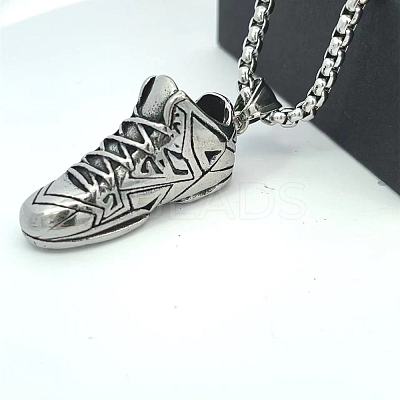 Stainless Steel Sports Shoe Pendant Necklaces for Men PX8427-1