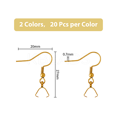 40Pcs 2 Colors 304 Stainless Steel Hooks STAS-DC0013-60-1