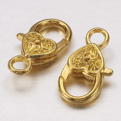 Tibetan Style Heart Lobster Claw Clasps K08Y0012-1