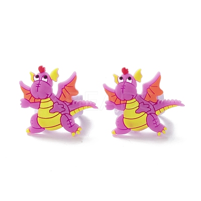 PVC Plastic 3D Dinosaur Finger Ring RJEW-I081-01-1