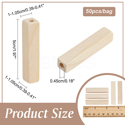 50Pcs Unfinished Wood European Beads WOOD-NB0002-47-1