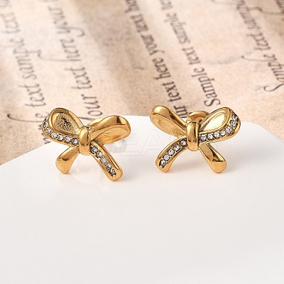 304 Stainless Steel Micro Pave Clear Cubic Zirconia Stud Earrings EJEW-I318-01G-03-1