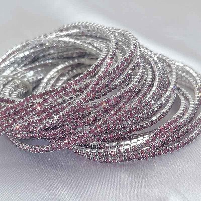 Brass Rhinestone Tennis Bracelets WG6EB7A-13-1