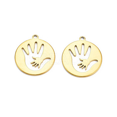 Ion Plating(IP) 201 Stainless Steel Pendants STAS-T063-183G-1