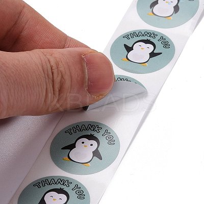Flat Round Paper Thank You Stickers DIY-C042-12B-1