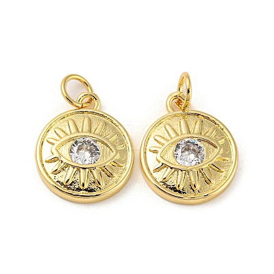 Rack Plating Brass Micro Pave Cubic Zirconia Pendants KK-A200-19G-1
