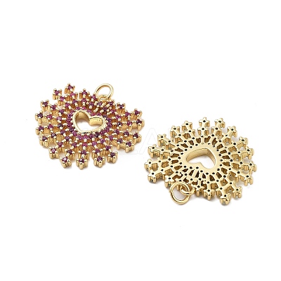 Brass Micro Pave Cubic Zirconia Pendants KK-Q006-35G-M-1