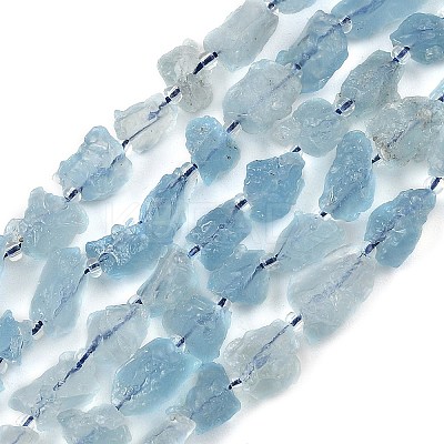 Raw Rough Natural Aquamarine Beads Strands G-D101-A13-1