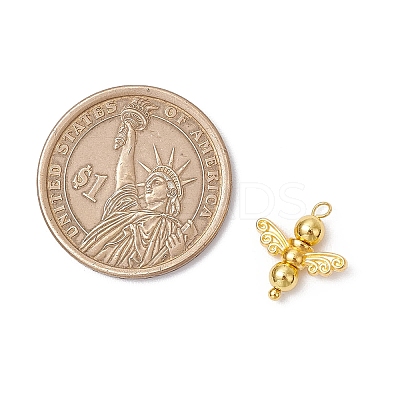 10Pcs Electroplated Synthetic Non-magnetic Hematite Beaded Angel Charms PALLOY-JF03636-02-1