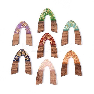 Opaque Resin and Walnut Wood Pendants RESI-T060-19M-1