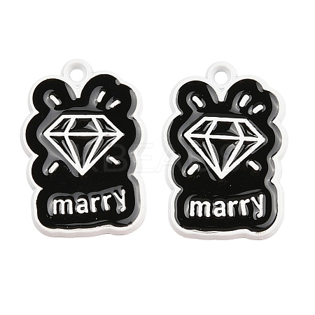 Spray Painted Alloy Pendants PALLOY-R451-01-1