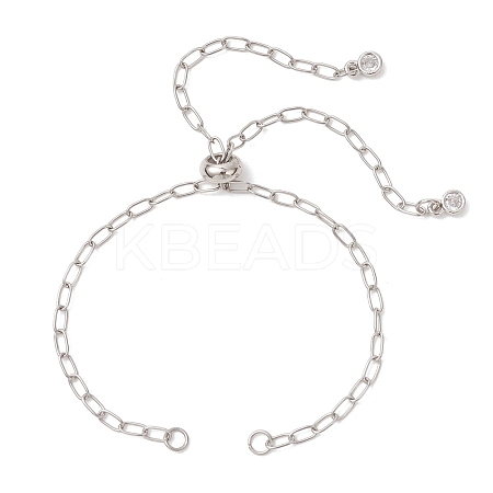 2.5MM 304 Stainless Steel Paperclip Chain Slider Bracelet Making AJEW-JB01557-02-1