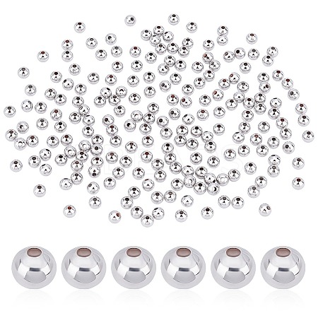 200Pcs Brass Round Spacer Beads KK-PH0003-73A-1