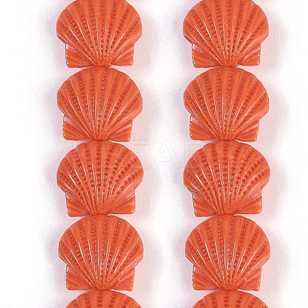 Synthetic Coral Dyed Carved Beads Strands CORA-K009-05B-02-1
