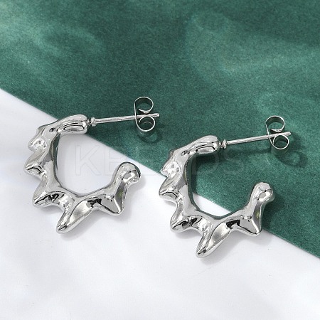 Non-Tarnish 304 Stainless Steel Melting Dripping Stud Earrings EJEW-E199-08P-1