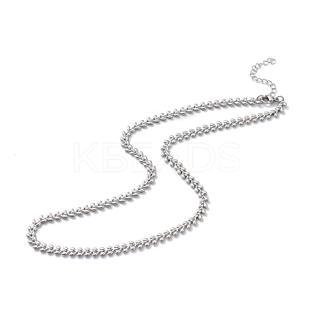 Non-Tarnish 304 Stainless Steel Cobs Chain Necklace for Men Women STAS-B039-09P-1