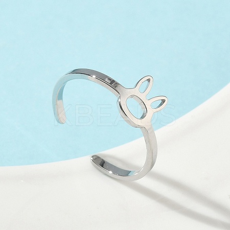 304 Stainless Steel Adjustable Cuff Rings RJEW-Z105-01P-06-1