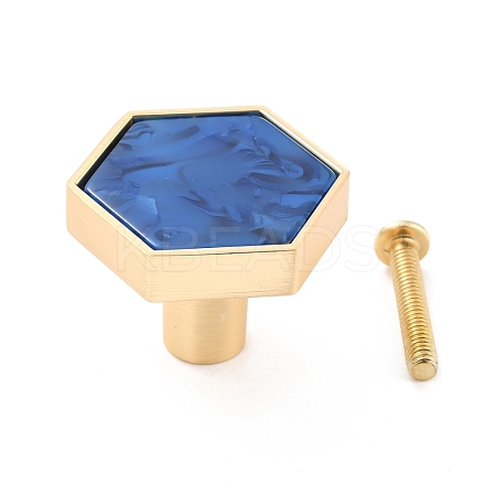 Hexagon with Marble Pattern Brass Box Handles & Knobs DIY-P054-C09-1
