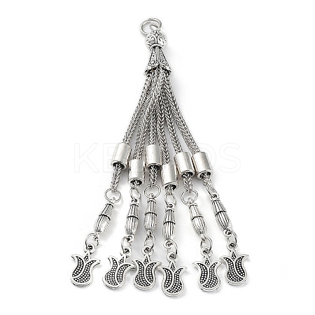 Tibetan Style Alloy Curb Chain Tassel Big Pendants LS-FIND-K013-01AS-02-1