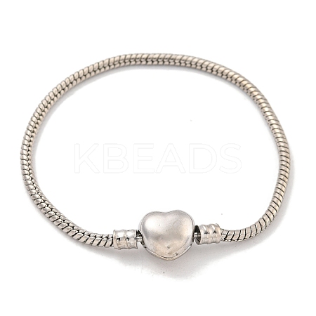 3MM Brass European Style Round Snake Chain Bracelets for Jewelry Making BJEW-G703-01P-1