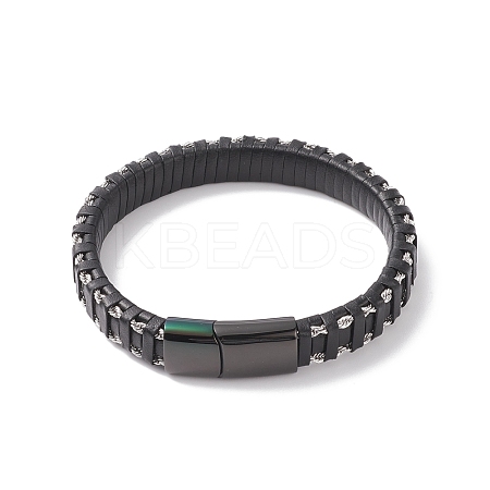 Leather Braided Cord Bracelets BJEW-E345-15-B-1
