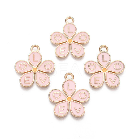 Alloy & Enamel Pendants ENAM-T021-61G-1