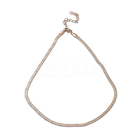 Ion Plating(IP) 304 Stainless Steel Herringbone Chain Necklace NJEW-D045-10G-1
