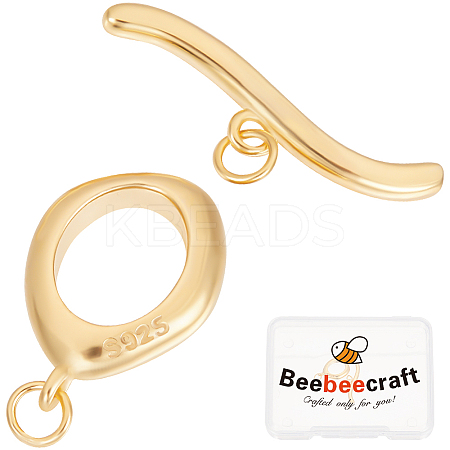 1Pc 925 Sterling Silver Toggle Clasps STER-BBC0007-51G-1