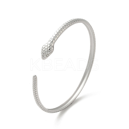 Non-Tarnish 304 Stainless Steel Snake Cuff Bangles BJEW-A003-02P-1